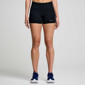 Black Saucony Fortify 3" Hot Women's Shorts | PHILIPPINES-IKT