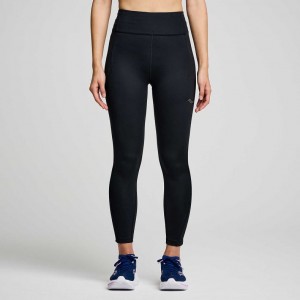 Black Saucony Fortify Crop Women's Tight | PHILIPPINES-CAG