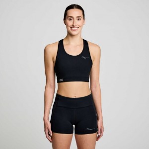 Black Saucony Fortify Women's Bra | PHILIPPINES-LFU