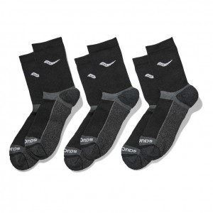 Black Saucony Inferno Cushion Mid 3-Pack Men's Socks | PHILIPPINES-UGD