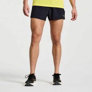 Black Saucony Outpace 2.5" Split Men's Shorts | PHILIPPINES-PQG