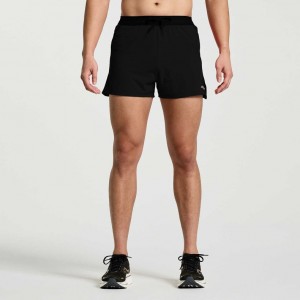 Black Saucony Outpace 3" Men's Shorts | PHILIPPINES-OKX