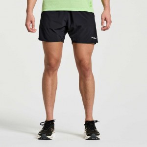 Black Saucony Outpace 5" Men's Shorts | PHILIPPINES-HNT