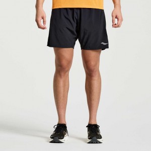 Black Saucony Outpace 7" Men's Shorts | PHILIPPINES-JOE