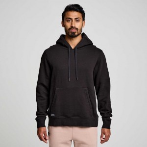 Black Saucony Recovery Men's Hoodie | PHILIPPINES-FDB