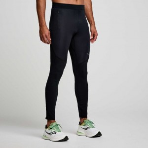 Black Saucony Runshield Men's Tight | PHILIPPINES-NJS