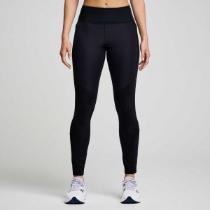 Black Saucony Runshield Women's Tight | PHILIPPINES-JXP