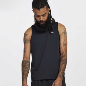 Black Saucony Stopwatch Men's Singlet | PHILIPPINES-ZDY