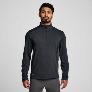 Black Saucony Triumph 3D 1/2 Zip Men's Sweatshirt | PHILIPPINES-TIL