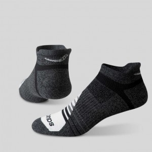 Black / Grey Saucony Inferno Merino Wool Blend No Show 3-Pack Men's Socks | PHILIPPINES-ZHS