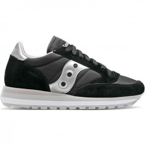 Black / Silver Saucony Jazz Triple Women's Sneakers | PHILIPPINES-OGI