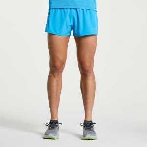 Blue Saucony Outpace 2.5" Split Men's Shorts | PHILIPPINES-GAO