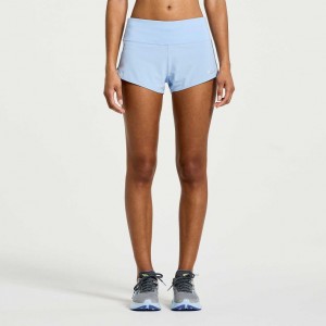 Blue Saucony Outpace 2.5" Split Women's Shorts | PHILIPPINES-AHF