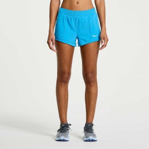 Blue Saucony Outpace 3" Women's Shorts | PHILIPPINES-AGW