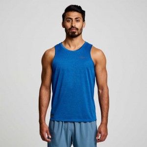 Blue Saucony Stopwatch Men's Singlet | PHILIPPINES-ZVG