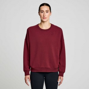 Burgundy Saucony Recovery Crew Women's Sweatshirt | PHILIPPINES-CAU