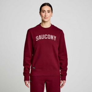 Burgundy Saucony Recovery Crew Women's Sweatshirt | PHILIPPINES-GJU