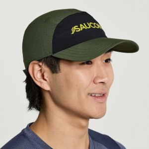 Dark Green Saucony Outpace Men's Hat | PHILIPPINES-MOB