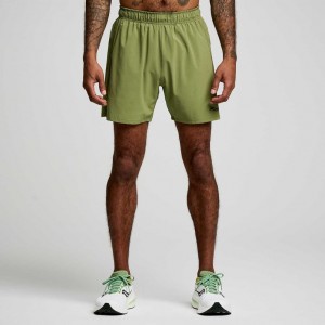 Green Saucony Outpace 5" Men's Shorts | PHILIPPINES-PXQ