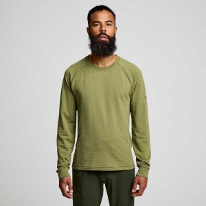 Green Saucony Triumph 3D Crew Men's Sweatshirt | PHILIPPINES-XEC