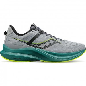 Grey / Turquoise Saucony Tempus Men's Wide Running Shoes | PHILIPPINES-VWU