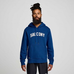 Indigo Saucony Recovery Men's Hoodie | PHILIPPINES-OIF