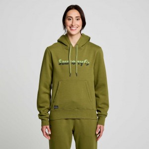 Olive Saucony Recovery Women's Hoodie | PHILIPPINES-FYE