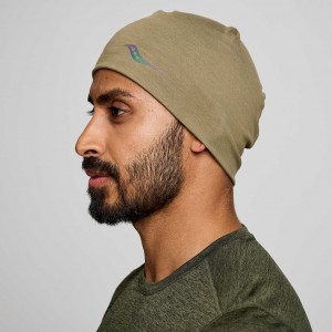 Olive Saucony Solstice Men's Beanie | PHILIPPINES-YLZ