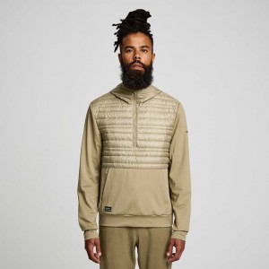 Olive Saucony Solstice Oysterpuff Men's Hoodie | PHILIPPINES-FXO