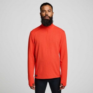 Orange Saucony Triumph 3D 1/2 Zip Men's Sweatshirt | PHILIPPINES-DFM