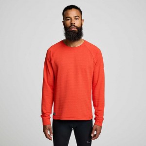 Orange Saucony Triumph 3D Crew Men's Sweatshirt | PHILIPPINES-BAT