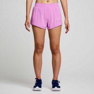 Purple Saucony Outpace 3" Women's Shorts | PHILIPPINES-OEC