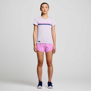 Purple Saucony Stopwatch Graphic Short Sleeve Women's T-Shirt | PHILIPPINES-NRM