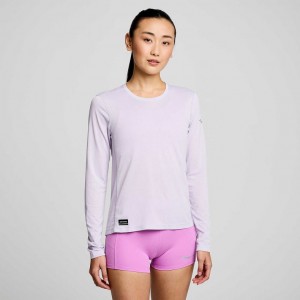 Purple Saucony Stopwatch Long Sleeve Women's T-Shirt | PHILIPPINES-GAM