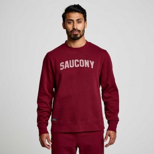 Red Saucony Recovery Crew Men's Sweatshirt | PHILIPPINES-KCT