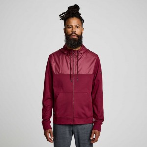 Red Saucony Solstice Zip Men's Hoodie | PHILIPPINES-HTS