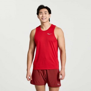 Red Saucony Stopwatch Men's Singlet | PHILIPPINES-BTA