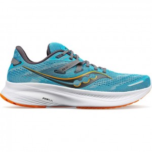 Turquoise Saucony Guide 16 Men's Wide Running Shoes | PHILIPPINES-CSH