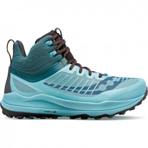 Turquoise Saucony Ultra Ridge GTX Men's Trail Running Shoes | PHILIPPINES-ZEG