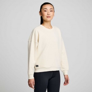 White Saucony Recovery Crew Women's Sweatshirt | PHILIPPINES-MWZ