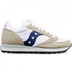 White / Beige / Navy Saucony Jazz Original Women's Sneakers | PHILIPPINES-ZYC