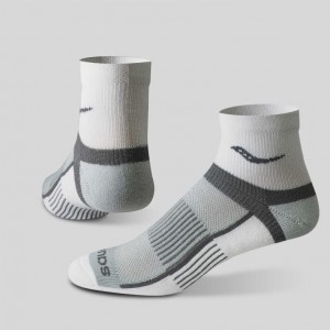 White / Grey Saucony Inferno Quarter 3-Pack Women's Socks | PHILIPPINES-YDX