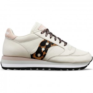 White / Leopard Saucony Jazz Triple Women's Sneakers | PHILIPPINES-WML