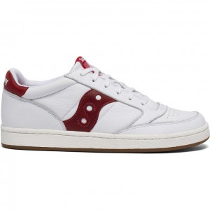 White / Red Saucony Jazz Court Men's Sneakers | PHILIPPINES-DNY