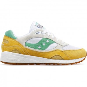 White / Yellow / Green Saucony Shadow 6000 Men's Sneakers | PHILIPPINES-UPT