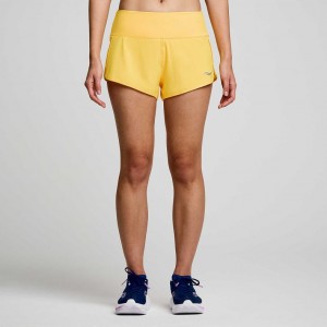 Yellow Saucony Outpace 2.5" Split Women's Shorts | PHILIPPINES-ACH