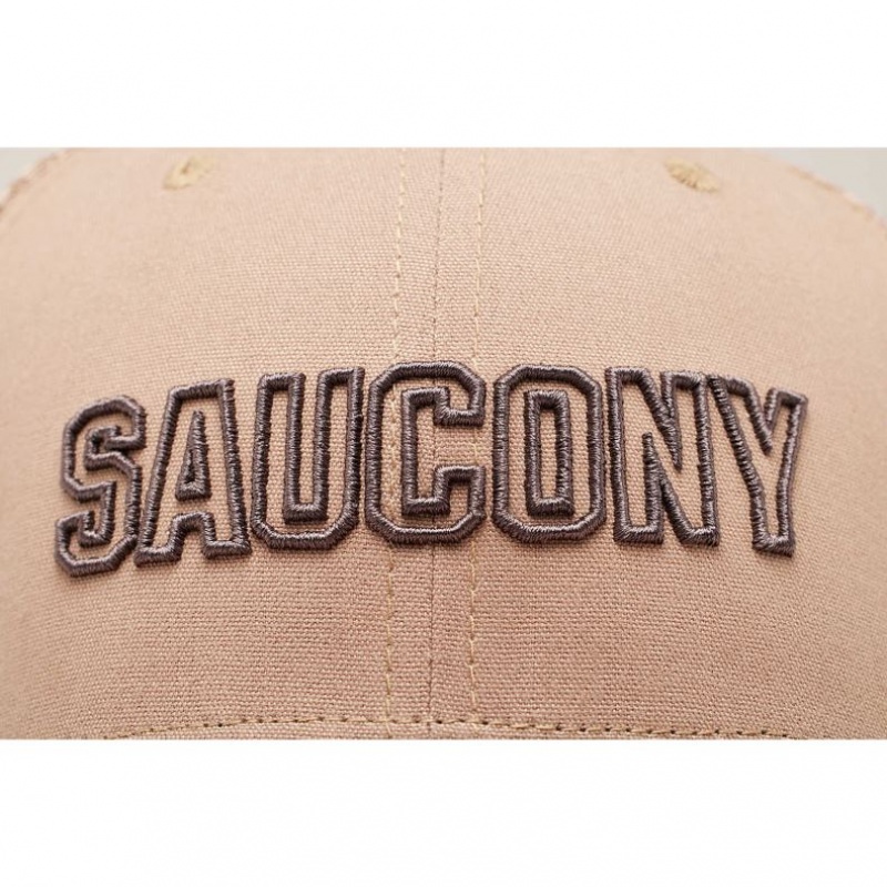 Beige Saucony Adjustable Snap Back Men's Trucker Hats | PHILIPPINES-ODF