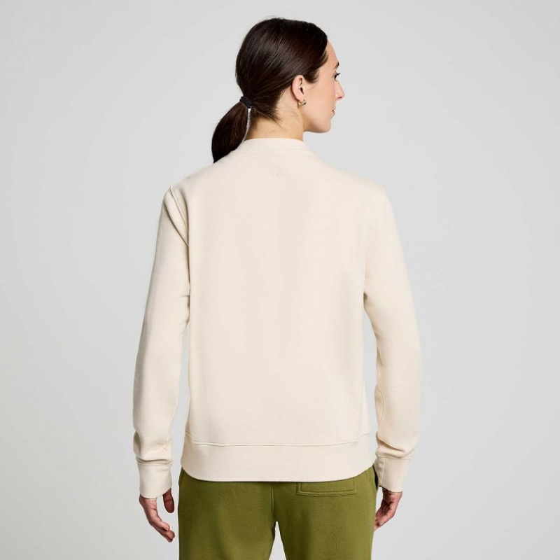 Beige Saucony Recovery Crew Women's Sweatshirt | PHILIPPINES-KSC