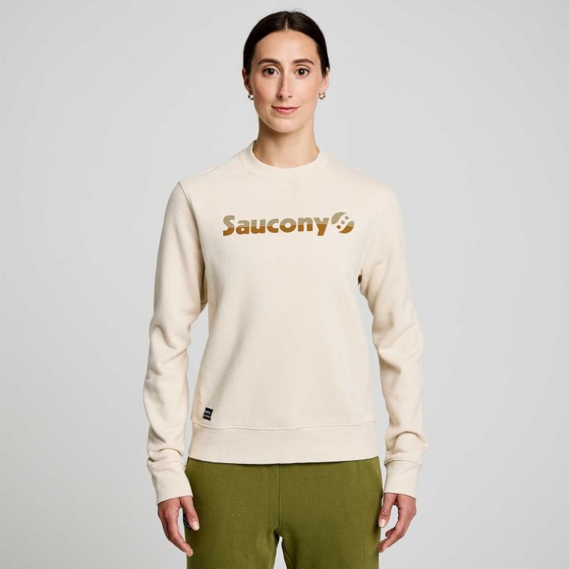 Beige Saucony Recovery Crew Women\'s Sweatshirt | PHILIPPINES-KSC