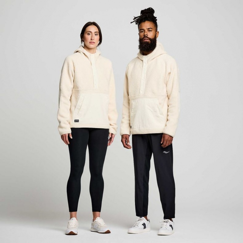 Beige Saucony Recovery Sherpa Pullover Women's Hoodie | PHILIPPINES-SMH